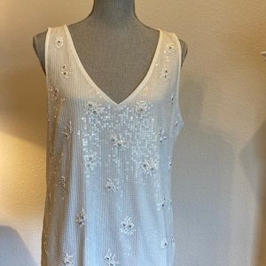 WHBM sequined sleeveless tank top, Sz L